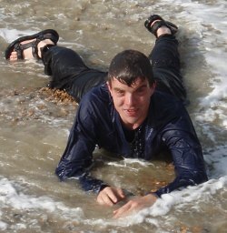 beach surf push-up exercise fully clothed